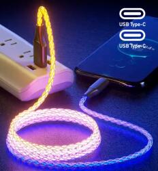 Fusion LED USB-C apa - USB-C apa 2.0 Adat és töltő kábel - Többszínű (1m) (FUSLEDCAUSBC) (FUSLEDCAUSBC)