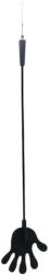 Rimba - szilikon lovaglópálca kezecskével - 40cm (fekete) - szexshop