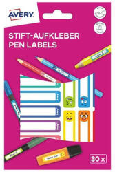 AVERY Etikett AVERY 50 mm x 10 mm tollcímke színes vicces 30 címke/csomag 2 íves (RESMI30S) - papir-bolt