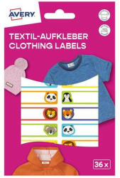 AVERY Etikett AVERY 45 mm x 13 mm ruhacímke állatos 36 címke/csomag 2 íves (ETVET36A) - papir-bolt