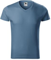 MALFINI Tricou bărbați Slim Fit V-neck - Denim | M (1466014)