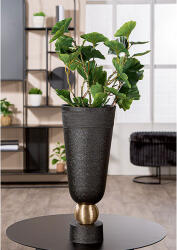  Matt fekete és arany színű gyönyörű kúpos alumínium vízálló váza modern felülettel 40cm