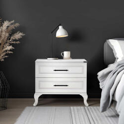 Adore Noptiera Adore Country, 2 sertare, Alb Lake, 51x53x40 cm (KMD-1002-DD-1)
