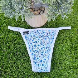  Barones állítható pántos tanga „fehér+kék virág 96609