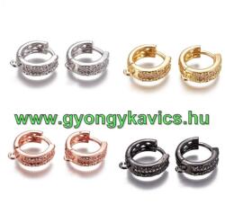  Rózsaarany (3) Színű Cirkón Cirkónia Strassz Fülbevaló 16x14, 5x5mm