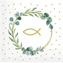 Mank Textilhatású szalvéta 33x33 cm 50 lap/csomag - Eukaliptusz Jézus Krisztus