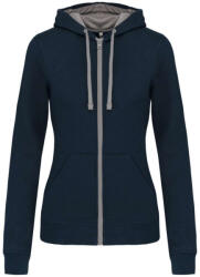 Kariban KA467 LADIES’ CONTRAST HOODED FULL ZIP SWEATSHIRT (ka467nv/fg-l)