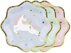  Unicorn plates, mix, 18x18 cm (1 pkt / 6 pc. ) (TPP94)