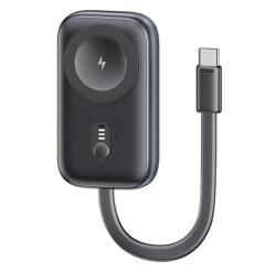 USAMS vésztöltő (1200mAh, 2.5W, gyorstöltő, MagSafe, Apple Watch töltő, LED jelzés + fix Type-C kábel) SÖTÉTSZÜRKE (CD245SBWXC01)