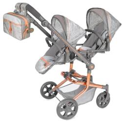 De Cuevas Toys 90877 Carucior pliabil pentru papusi gemene cu rucsac CITY X - 91 cm (MA6-90877)