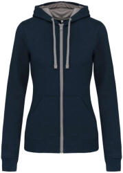 Kariban KA467 NŐI KONTRASZTOS KAPUCNIS VÉGIG CIPZÁRAS PULÓVER (ka467nv/fg-l)