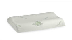 Somnart Perna ergonomica Memory Aloe Vera Somnart, sustinere exacta pentru gat si cap, husa detasabila, 42x72x12 cm (PERNA.ERGO.MEMORY.AV)