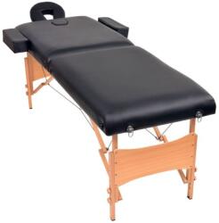  Masă de masaj pliabilă cu 2 zone, 10 cm grosime, Negru (110151)