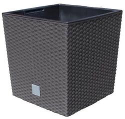 Prosperplast Ghiveci decorativ de flori, Prosperplast, Rato, imitatie ratan, patrat, maro, 40x40x40.8 cm (DRTS400L-440U)