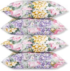 Virginia Tex Set 4 Perne Puf Gasca 70x70 cm , Umplutura Naturala | Husa Bumbac 100% | Confort Premium pentru Somn Odihnitor - Flori Mov