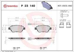 BREMBO Set placute frana BREMBO P 23 140 (P 23 140)