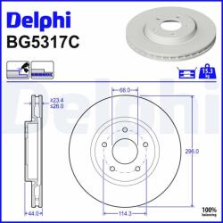 DELPHI Disc frana DELPHI BG5317C (BG5317C) - automobilus