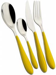 Casa Bugatti 24 részes evőeszközkészlet Casa Bugatti, Gioia, 6 személyes, modern, elegáns design, rozsdamentes acél, bemutató doboz, fényes felület, sárga (GG6U-023F50)