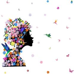 Original Deals dekoratív matrica matrica, afrikai sziluett virágokkal és kolibrikkal, prémium dizájn, 60 x 46 cm (22AGL0895)