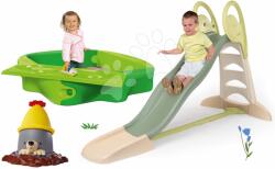 Smoby Set tobogan cu dublu val cu nisipar și capac Toboggan XL Life Smoby lungimea suprafeței de alunecare 230 cm și joc de apă Cârtiță cu apă (SM820304-25)