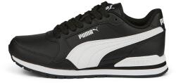 PUMA Puma, ST Runner v3 bőr és műbőr sneaker, Fehér, Koptatott fekete, 37.5 EU (384904-08-4.5)
