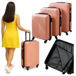 Trizand 3 részes rózsaszín ABS bőröndszett 4 kerekes 39-99 l S-M-L (5900779960350)
