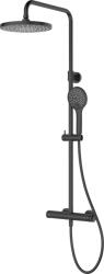 Oltens Vatten set de duș perete cu termostat cu duș de ploaie negru mat 36505300 (36505300)