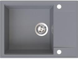 SINK Quality Quality Sink55 gránit mosogató, 620x460x215 mm + króm szifon, szürke, SKQ-SINK. D. 1KKO. X (SKQ-SINK.D.1KKO.X)
