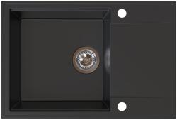 SINK Quality Quality Sink55 gránit mosogató, 680x460x215 mm + króm szifon, fekete, SKQ-SINK. C. 1KDO. X (SKQ-SINK.C.1KDO.X)