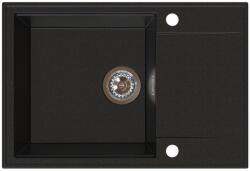 SINK Quality Quality Sink55 mosogató, gránit mosogató 680x460x215 mm + króm szifon, fekete, arany pöttyökkel, SKQ-SINK. L. 1KDO. X (SKQ-SINK.L.1KDO.X)