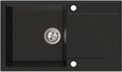 SINK Quality Quality Sink55 gránit mosogató, 780x460x215 mm + króm szifon, fekete, arany pöttyökkel, SKQ-SINK. L. 1KDOL. X (SKQ-SINK.L.1KDOL.X)