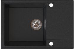 SINK Quality Quality Sink55 mosogató, gránit konyhai mosogató 680x460x215 mm + króm szifon, grafit, SKQ-SINK. G. 1KDO. X (SKQ-SINK.G.1KDO.X)