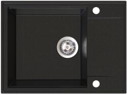 SINK Quality Quality Sink55 gránit mosogató, 620x460x215 mm + króm szifon, fekete, arany pöttyökkel, SKQ-SINK. L. 1KKO. X (SKQ-SINK.L.1KKO.X)