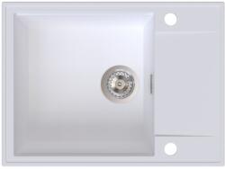 SINK Quality Quality Sink55 gránit mosogató, 620x460x215 mm + króm szifon, fehér, SKQ-SINK. W. 1KKO. X (SKQ-SINK.W.1KKO.X)