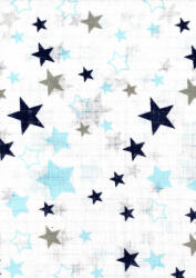 Mintás textil pelenka 1db-os - kék, szürke csillagok