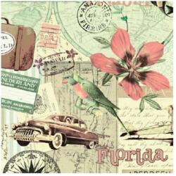 Mank Textilhatású szalvéta 40x40 cm 50 lap/csomag - Utazás a világban