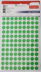 Tanex Etichete autoadezive color, D10 mm, 1080 buc/set, Tanex - verde (TX-OFC-128-GR) - officeclass