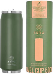 Estia Home Art Travel Cup Save the Aegean Sticlă Termos Reciclabilă Oțel Inoxidabil / Plastic Fără BPA 500ml Forest Spirit cu Pai 01-13806 (01-13806)