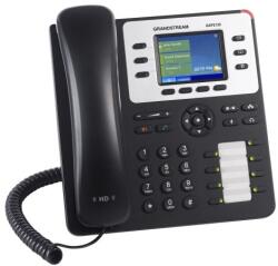 Grandstream GXP2130, 2, 8" LCD sáv kijelző, 3 SIP fiók, 4 prog. óra, 8 BLF, BT, két Gbit port, PoE GXP2130