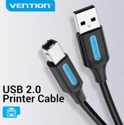 Vention KÁBEL USB-A 2.0/M - USB-B/M, 0.5m, (PVC, fekete, nyomtatókábel, printerkábel), Vention