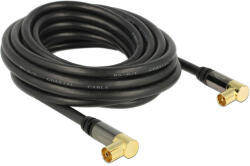 Delock Antennakábel IEC Koax-Dugó 90 IECkoax-Hüvely 90 RG-6/U 5 m Fekete
