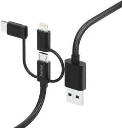 Hama fic e3 adatkábel 3in1 micro usb / type-c / lightning 1, 5 m