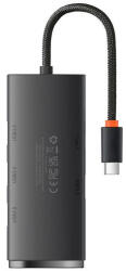 Baseus Lite Hub 4in1 USB-C, 4x USB-A 3.0+USB-C, 25cm , fekete