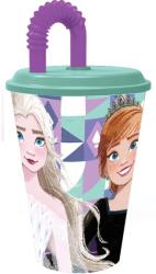 Disney Jégvarázs Ice Magic szívószálas pohár, műanyag 430 ml (STF74230)