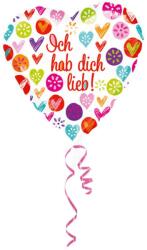  Ich hab dich lieb Colorful fólia lufi 43 cm (DPA3286775) - sandori