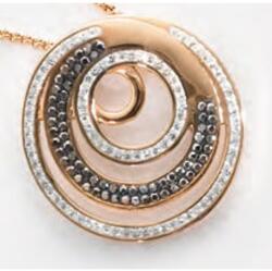  Victoria Rose gold színű fekete, fehér köves medál (VBNAP68400) - sandori