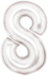  Fehér Lustre White 8-as szám fólia lufi 86 cm (DPA9917300)