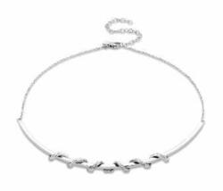  Victoria Ezüst színű fehér köves spirál nyaklánc (VBNACA55741) - sandori