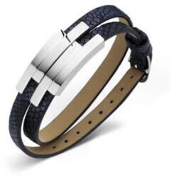  Victoria Ezüst színű fekete bőr karkötő (VBKACA76000) - sandori