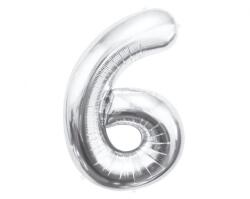  Ezüst Silver 6-os szám fólia lufi 85 cm (MLG109511)